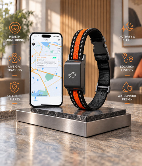 4G GPS Pet Tracker with Safe Zone Alerts & Health Monitoring